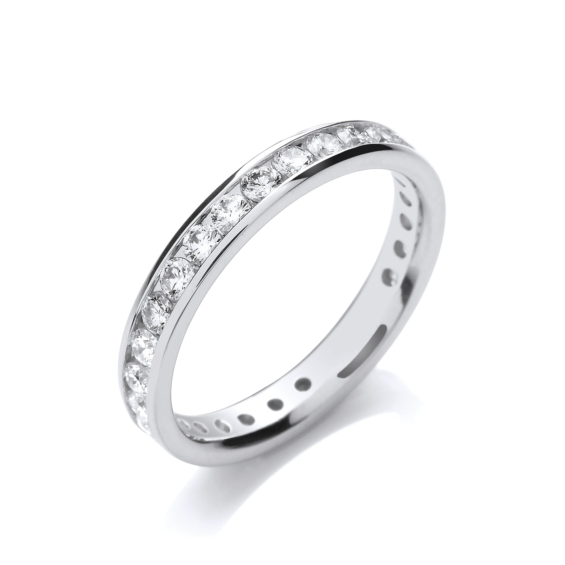 18ct White Gold Channel Set Full Eternity 1.00ctw Diamond Ring