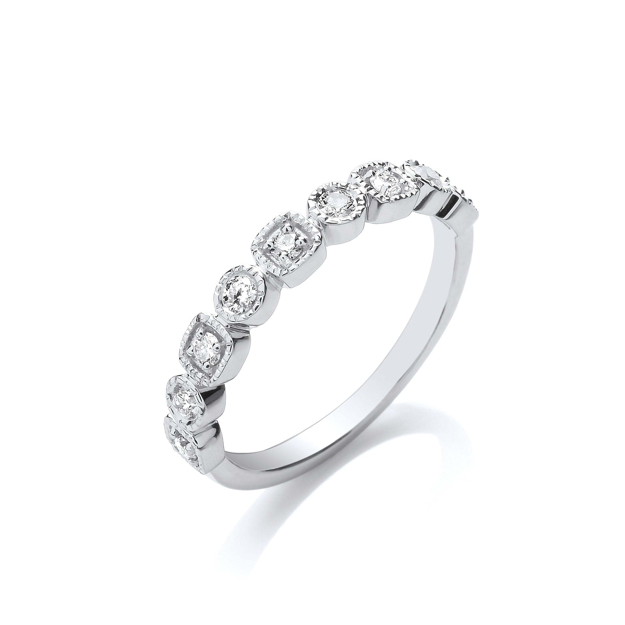 9ct White Gold Half Eternity 0.25ctw Diamond Ring