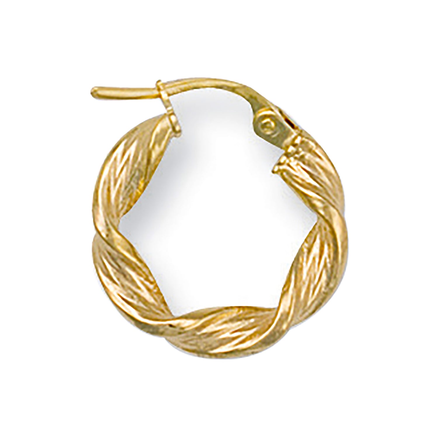 9ct Yellow Gold 17mm Twisted Hoop Earrings