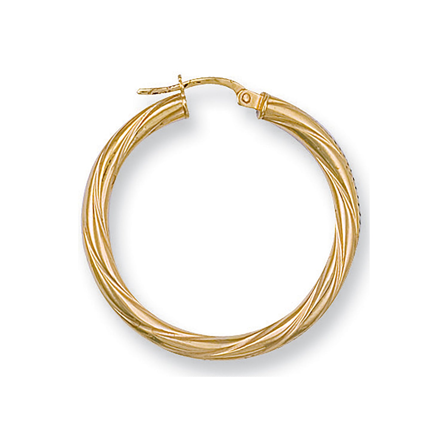 9ct Yellow Gold 31mm Twisted Hoop Earrings