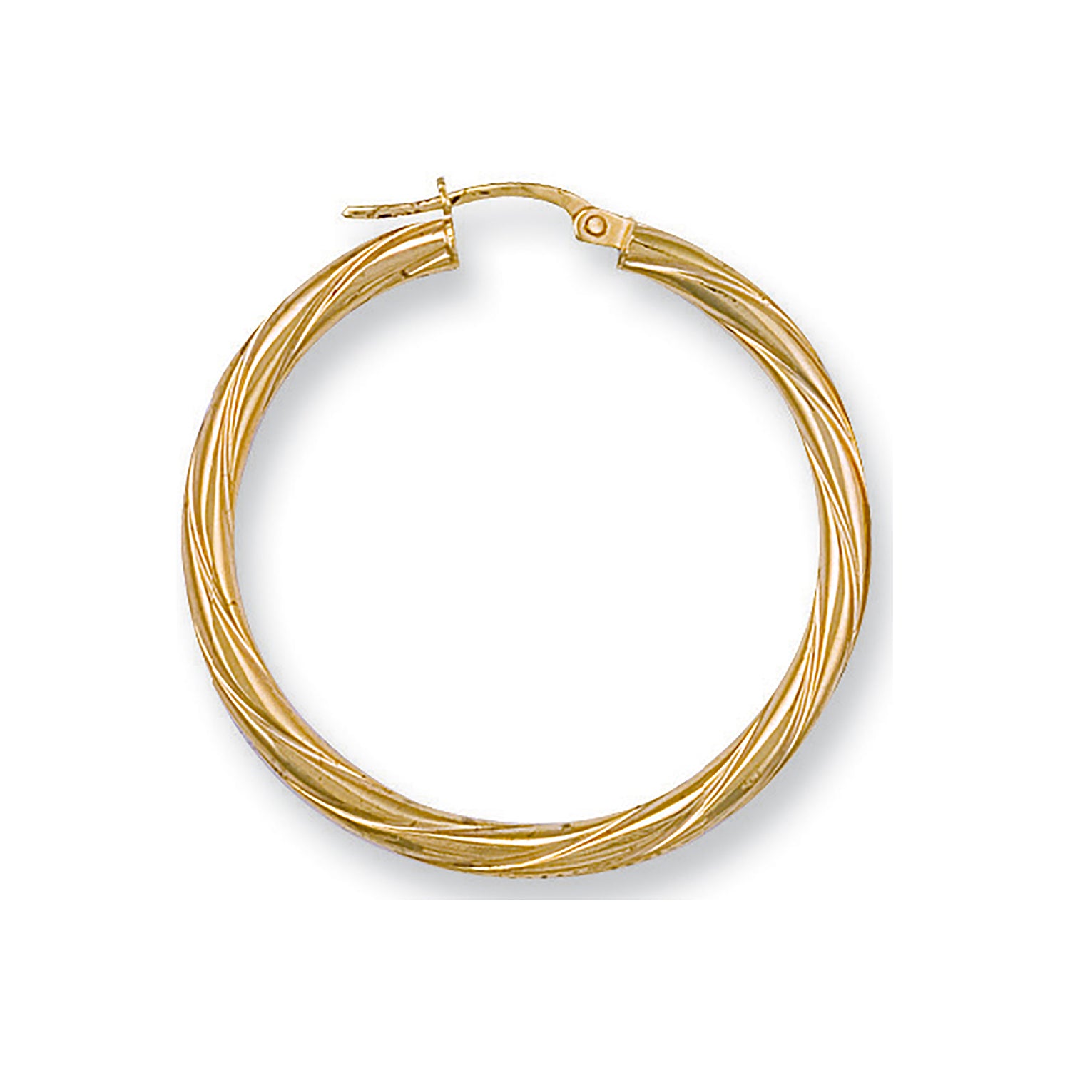 9ct Yellow Gold 36mm Twisted Hoop Earrings