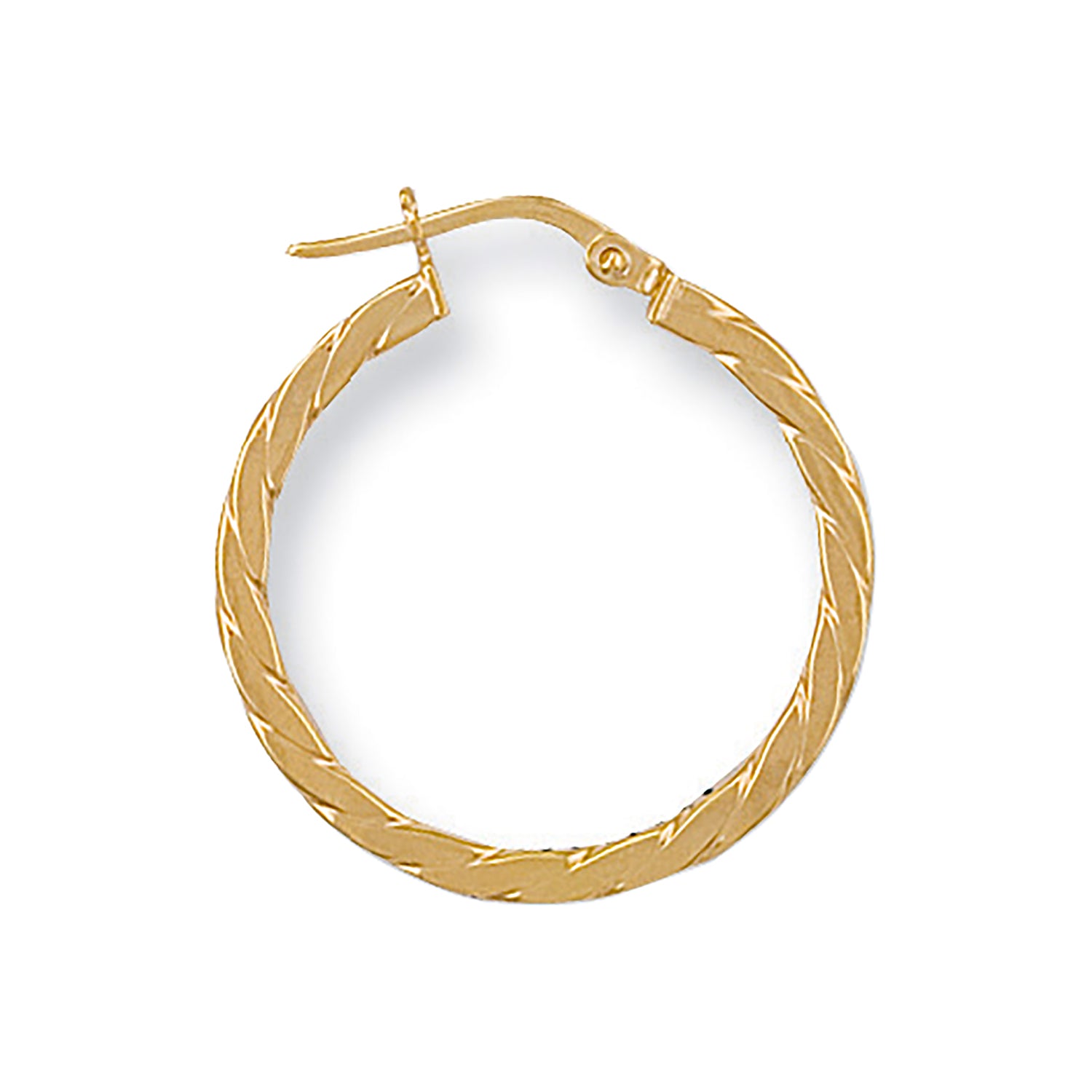 9ct Yellow Gold 24mm Twisted Hoop Earrings