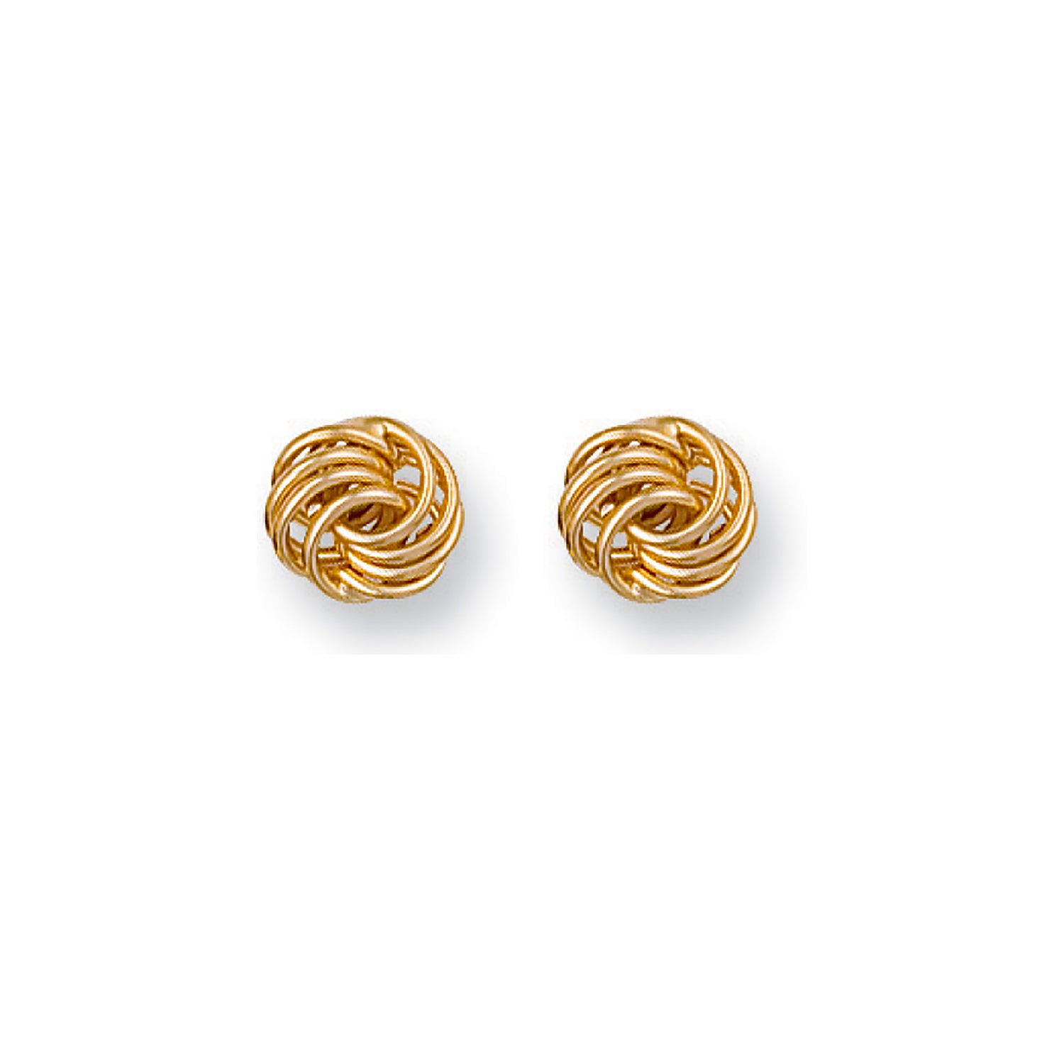 9ct Yellow Gold 8mm Fancy Knot Stud Earrings