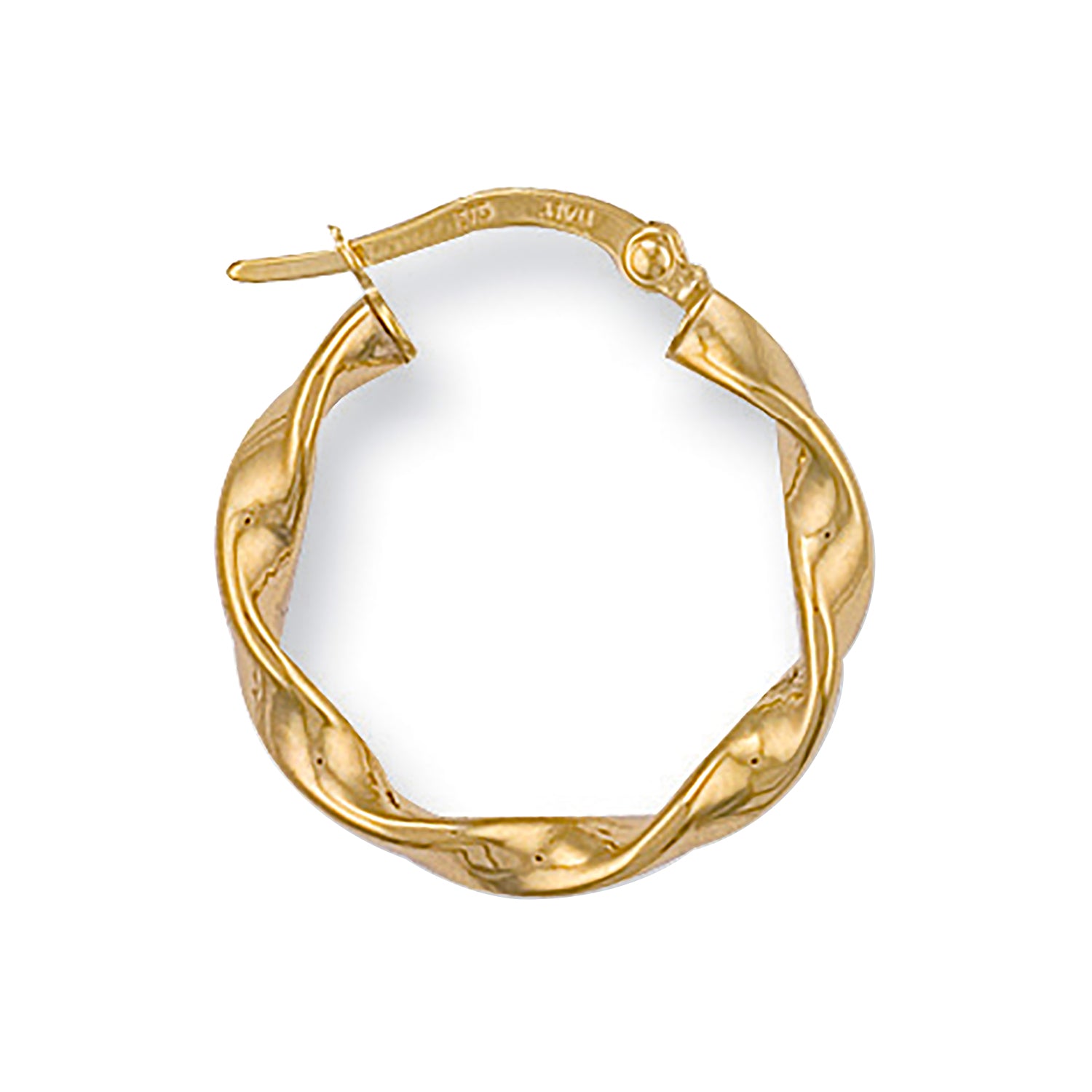 9ct Yellow Gold 21mm Twisted Hoop Earrings