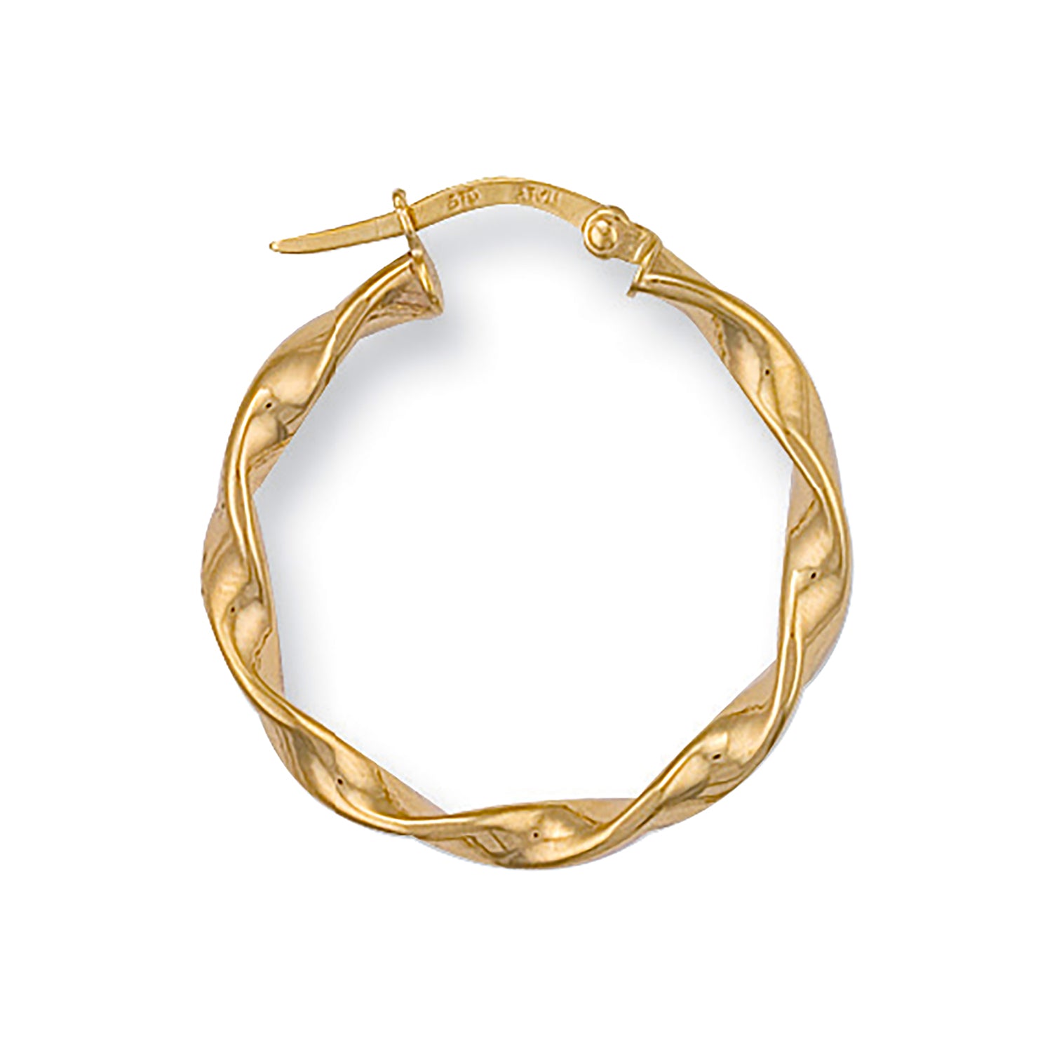 9ct Yellow Gold 26mm Twisted Hoop Earrings