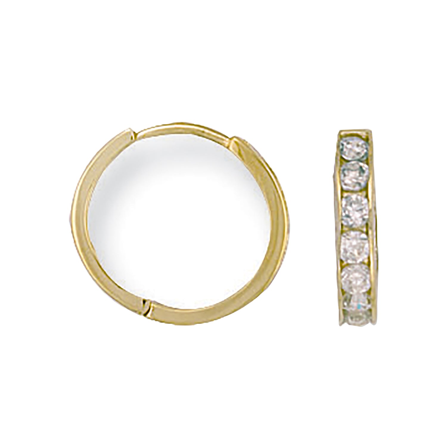 9ct Yellow Gold 15mm Cubic Zirconia Huggies