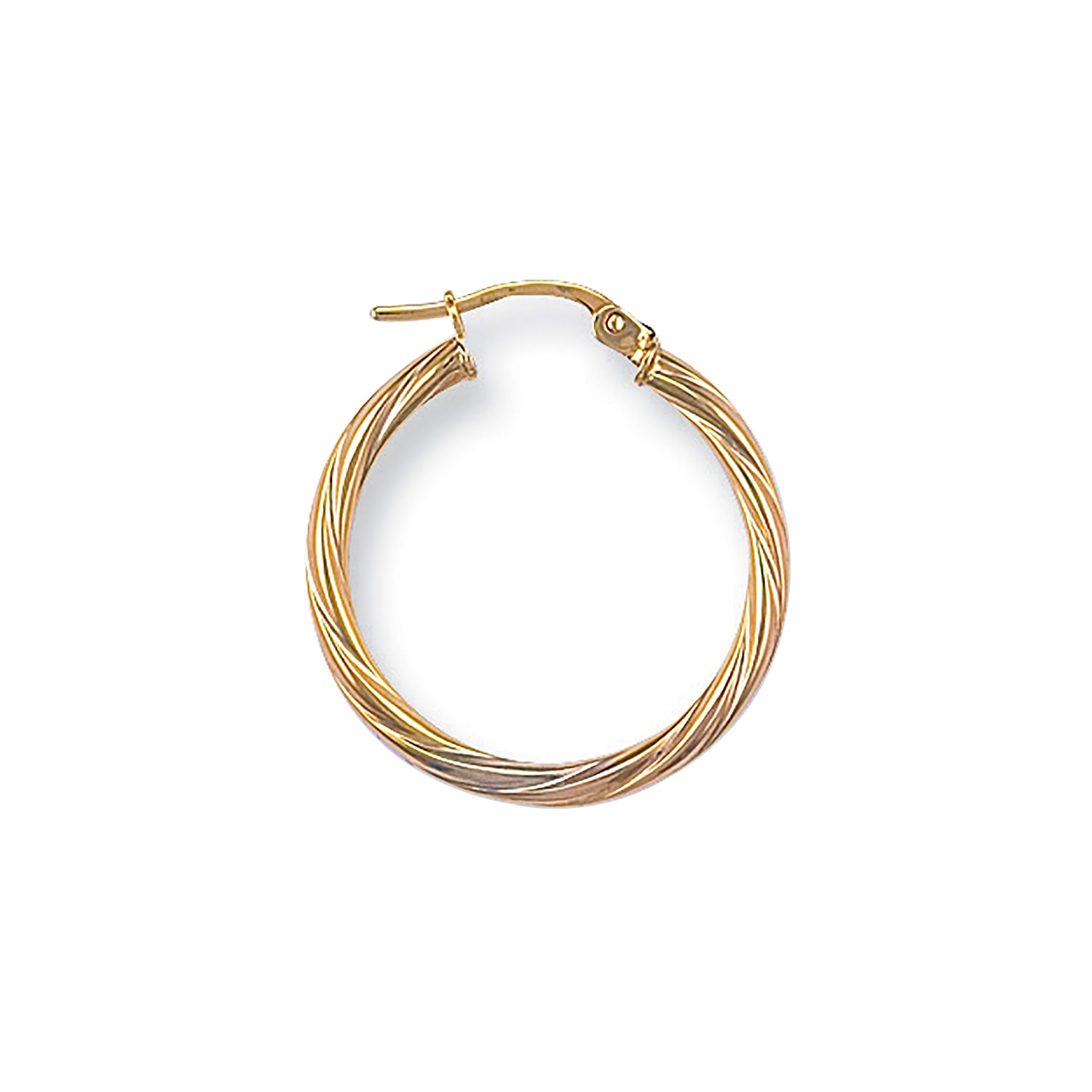 9ct Yellow Gold 23mm Twisted Hoop Earrings