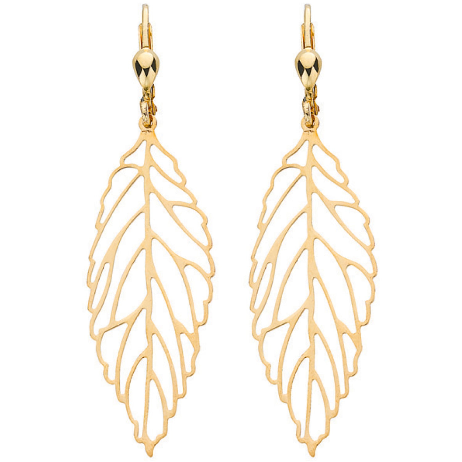 9ct Yellow Gold Fancy Leaf Drops