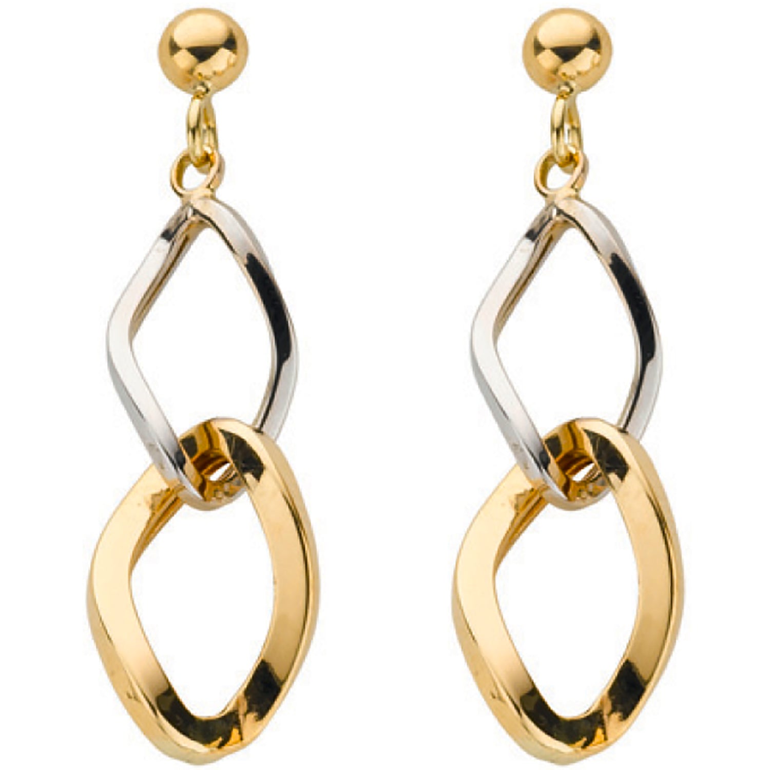 9ct Yellow & White Gold Fancy Drops