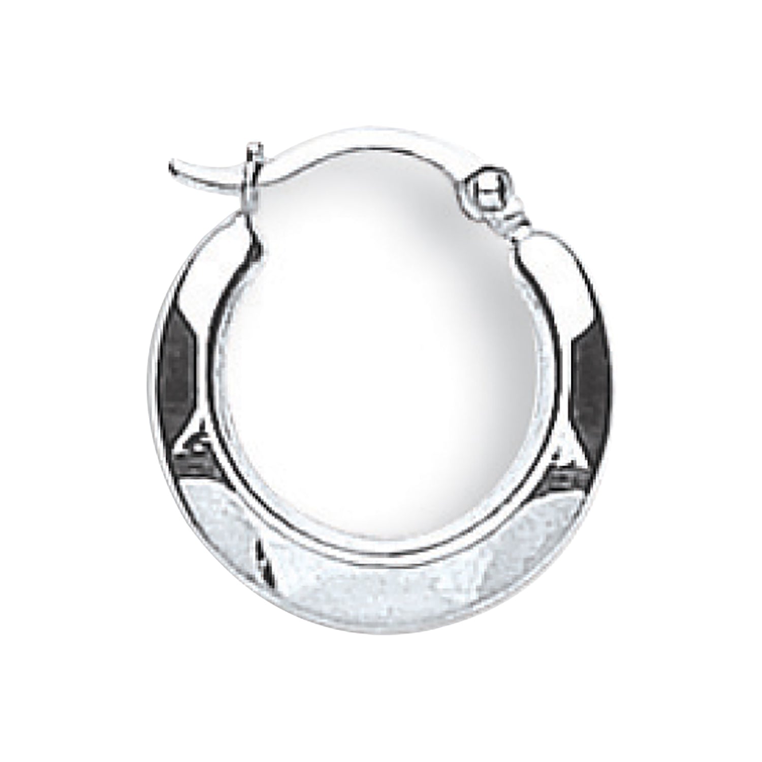 9ct White Gold Hammered Round Huggies