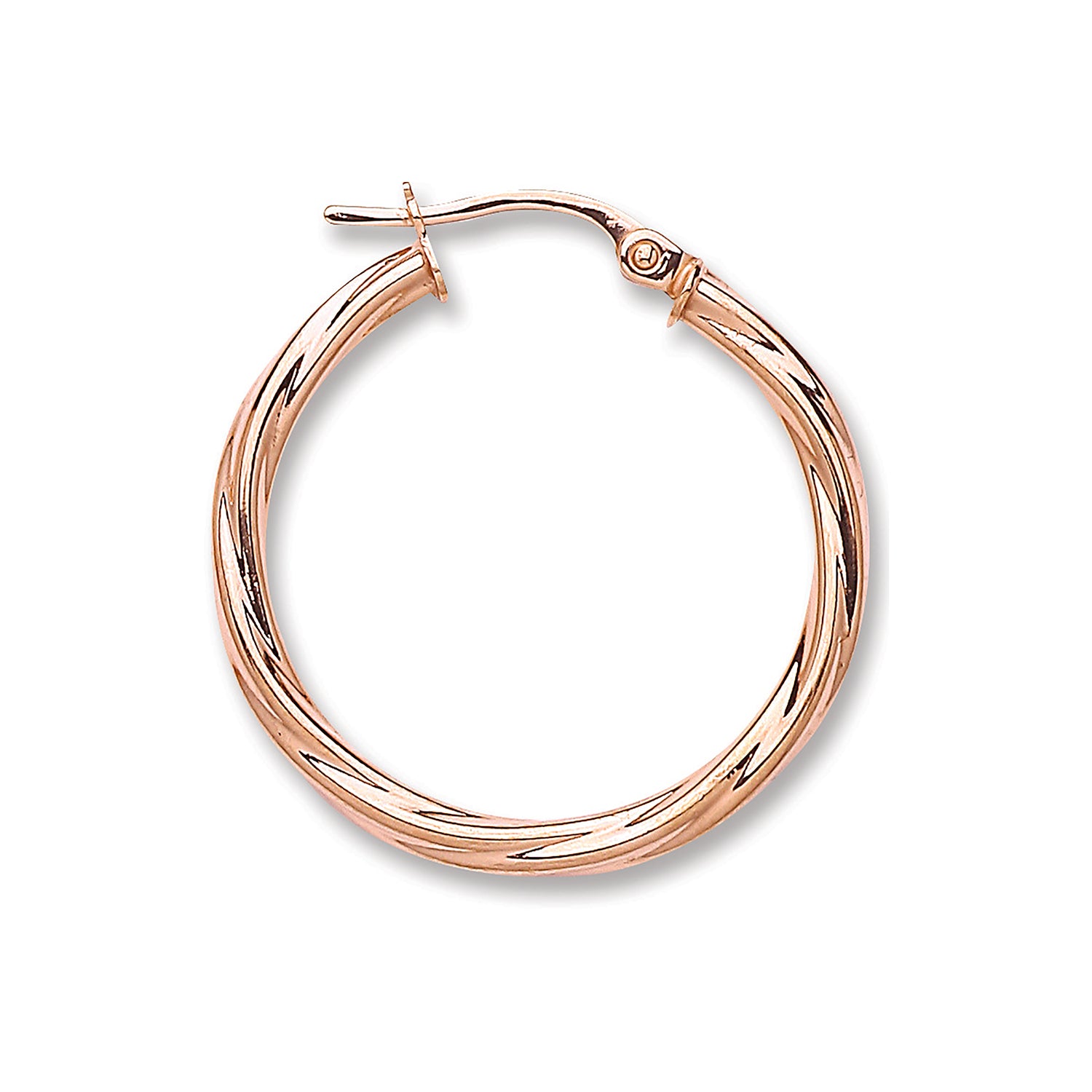 Rose Gold 25mm Twisted Hoop Earrings