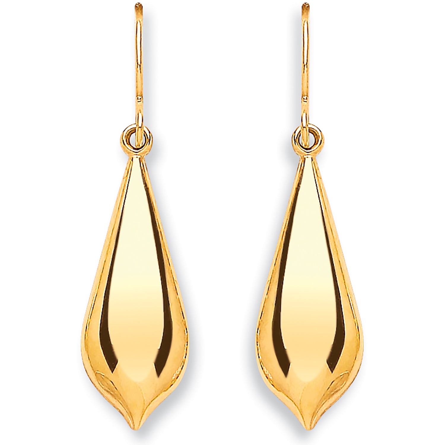 9ct Yellow Gold Pear Shape Drop Earrings