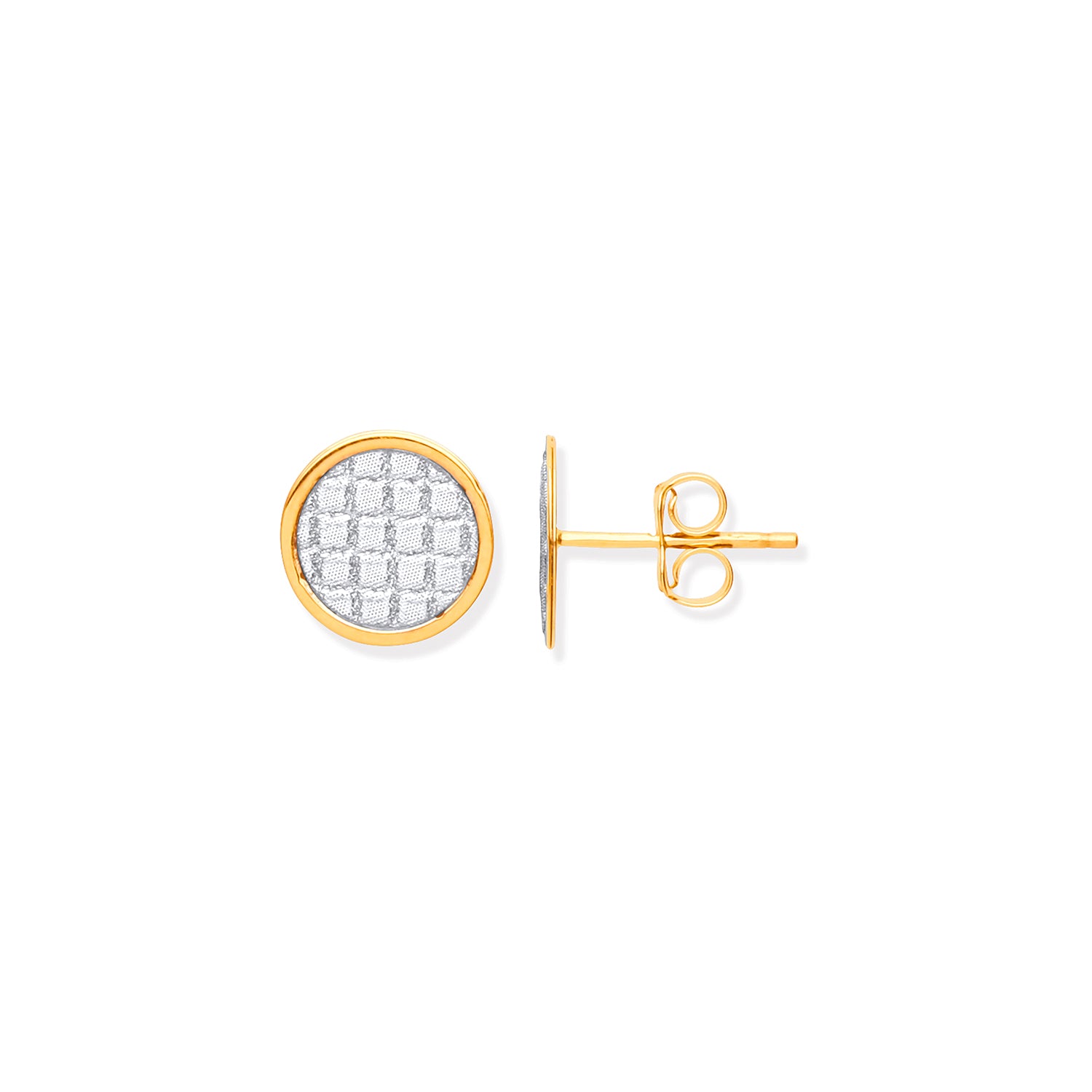 9ct Yellow Gold 10mm Moondust Stone Illusion Effect Studs