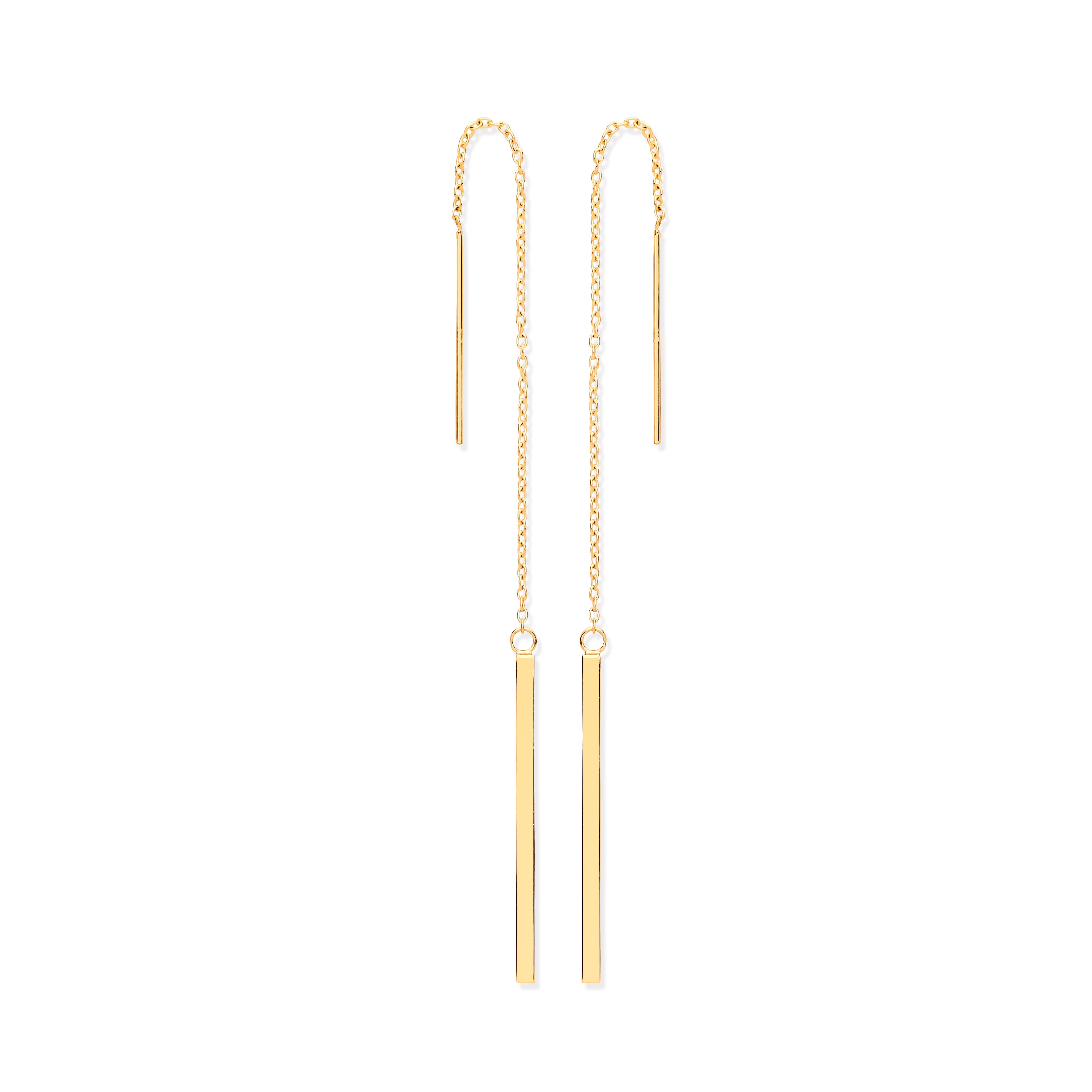 9ct Yellow Gold Chain Drop Threader Earrings