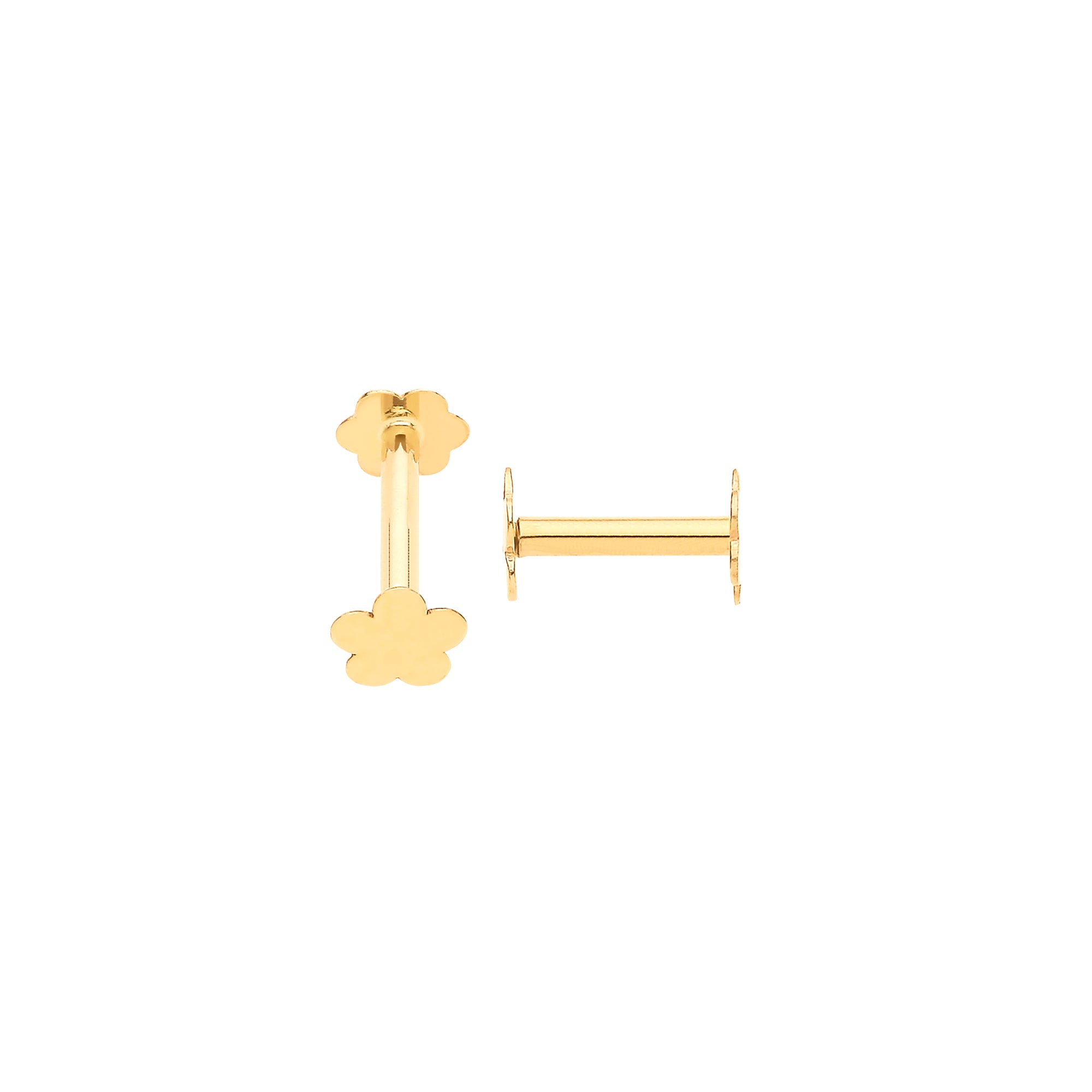 9ct Yellow Gold Flower Screw Ear Cartilage Single Stud