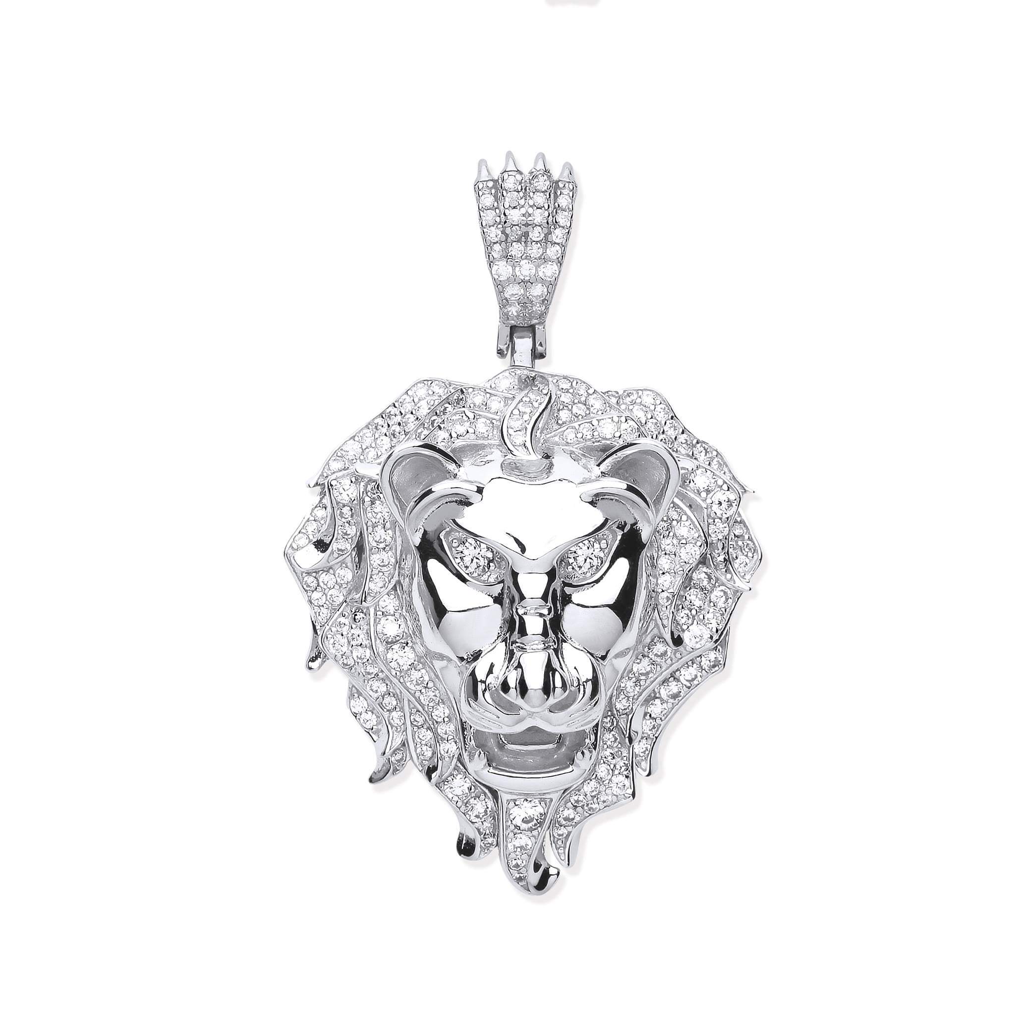 925 Sterling Silver Lion Head Pendant