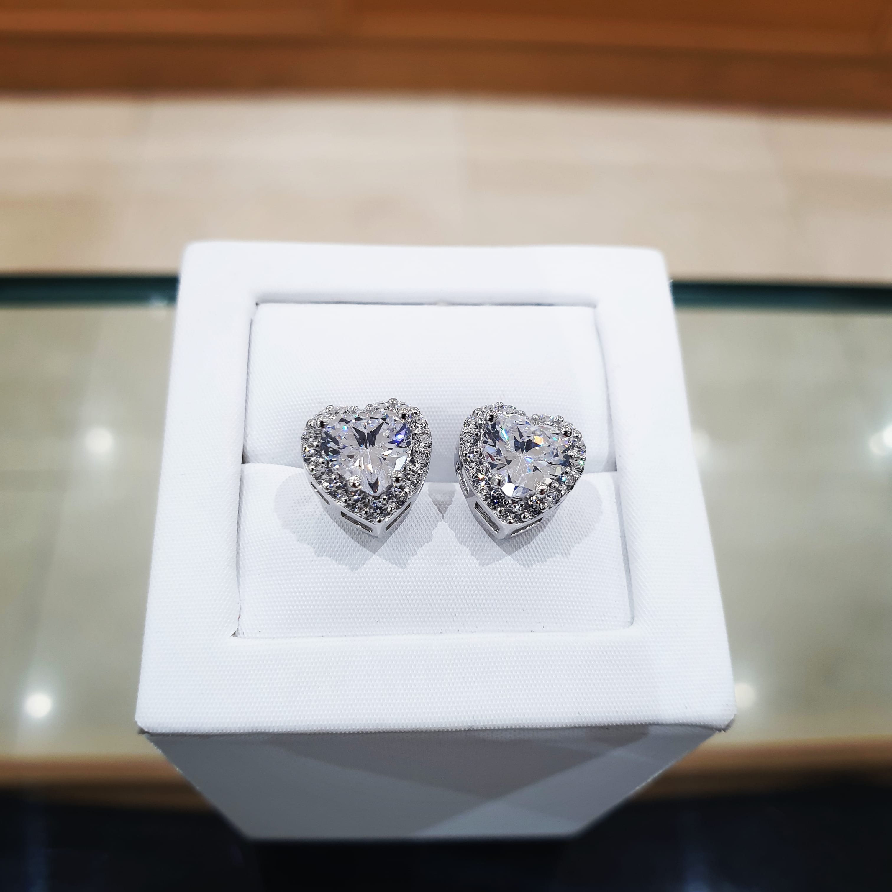 925 Sterling Silver Heart Stud Earrings