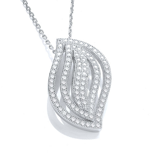 925 Sterling Silver Micro Pave' Fancy Pendant Cz with 18" Chain J-Jaz