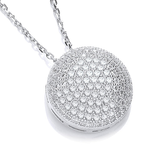 925 Sterling Silver Micro Pave' Fancy Pendant Cz with 18" Chain 6