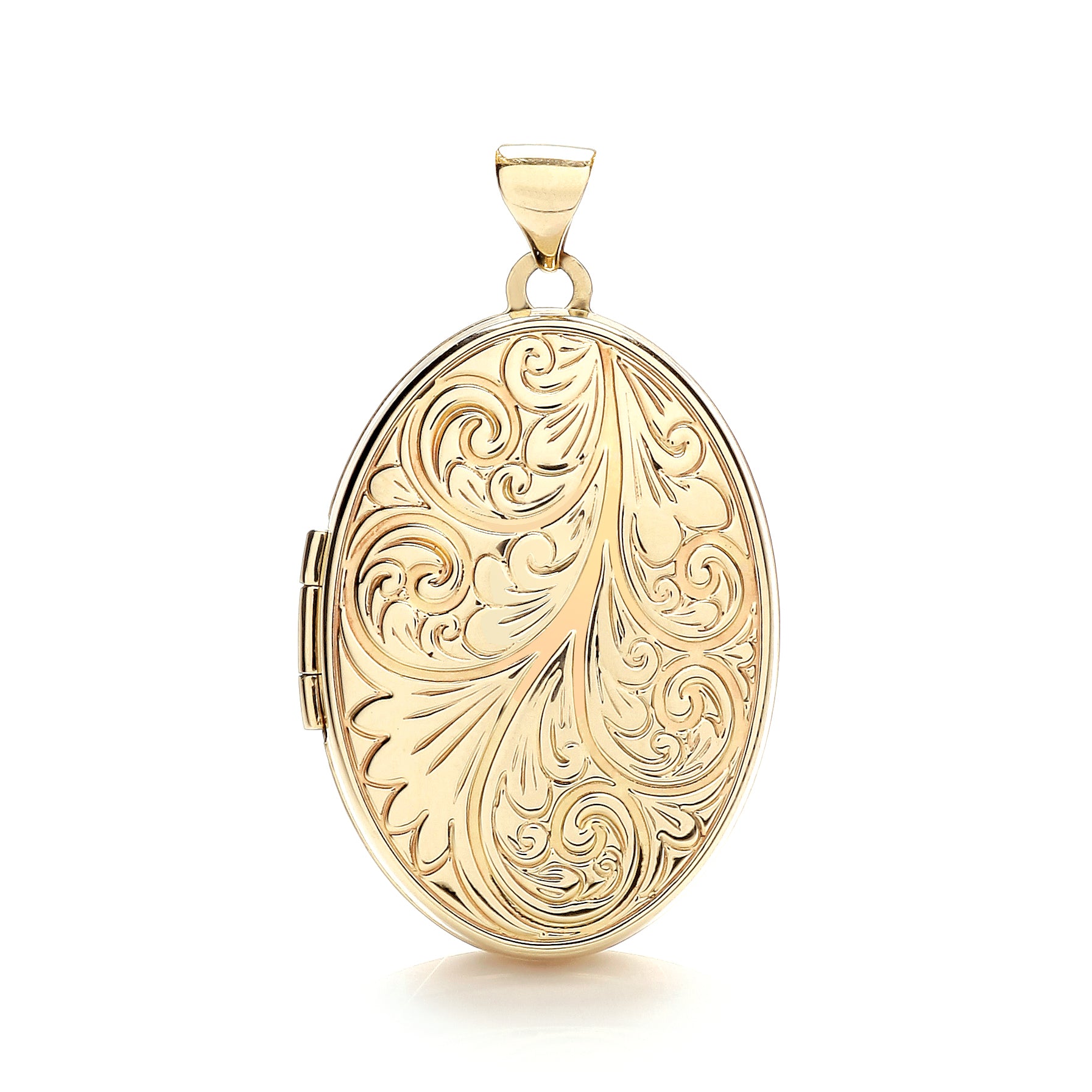 9ct Yellow Gold Oval Locket with design