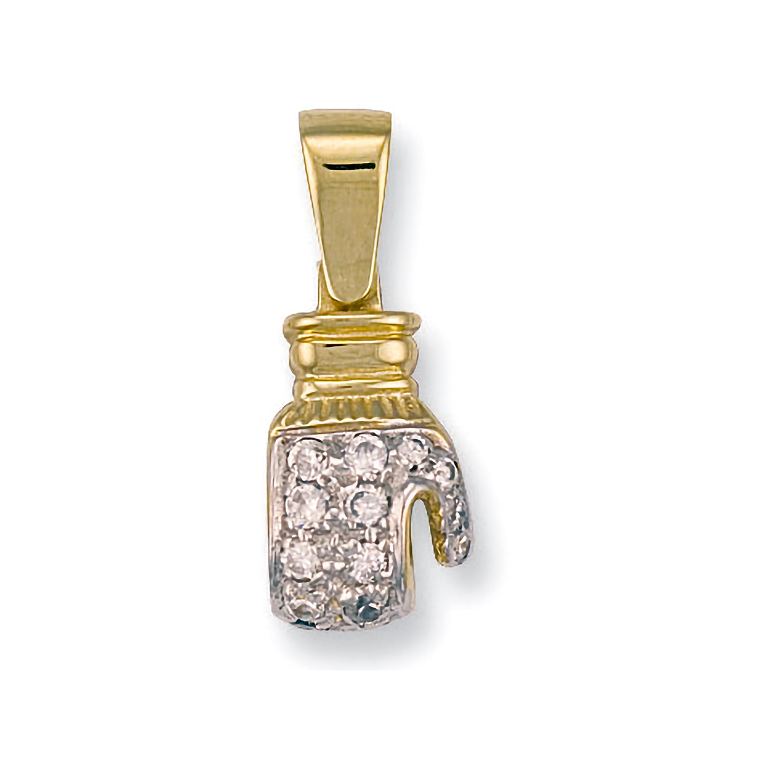 9ct Yellow Gold Cubic Zirconia Boxing Glove Pendant