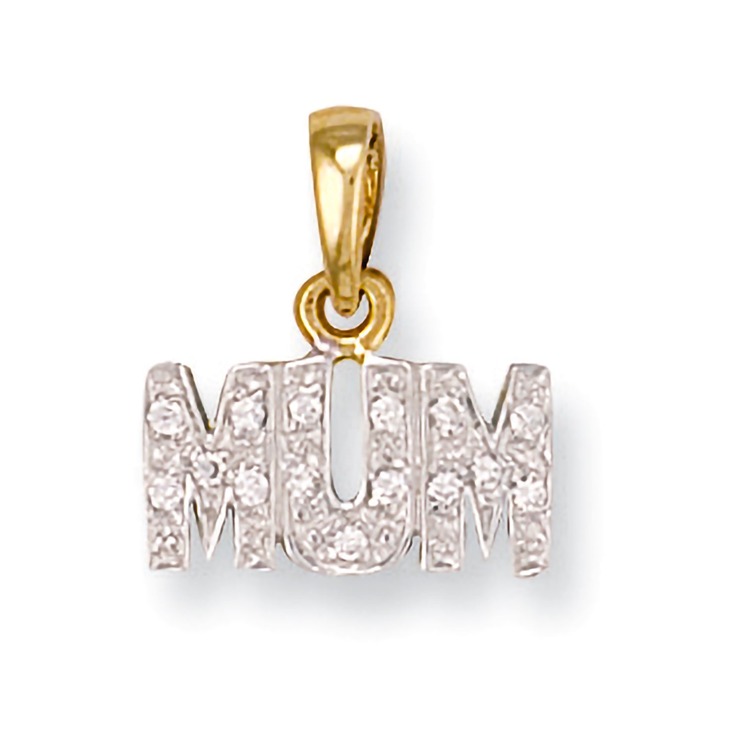 9ct Yellow Gold Cubic Zirconia Mum Pendant