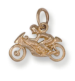 9ct Yellow Gold Motorbike Pendant