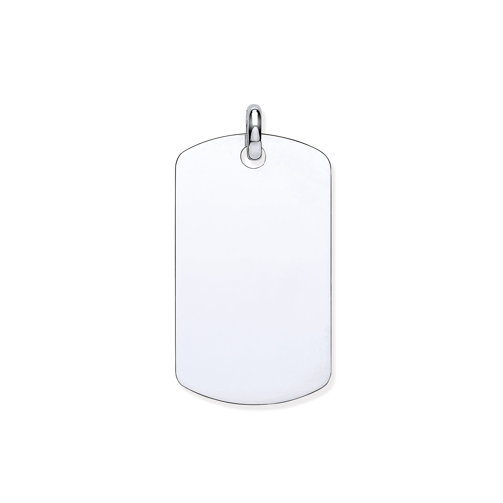 9ct White Gold Dog Tag Pendant