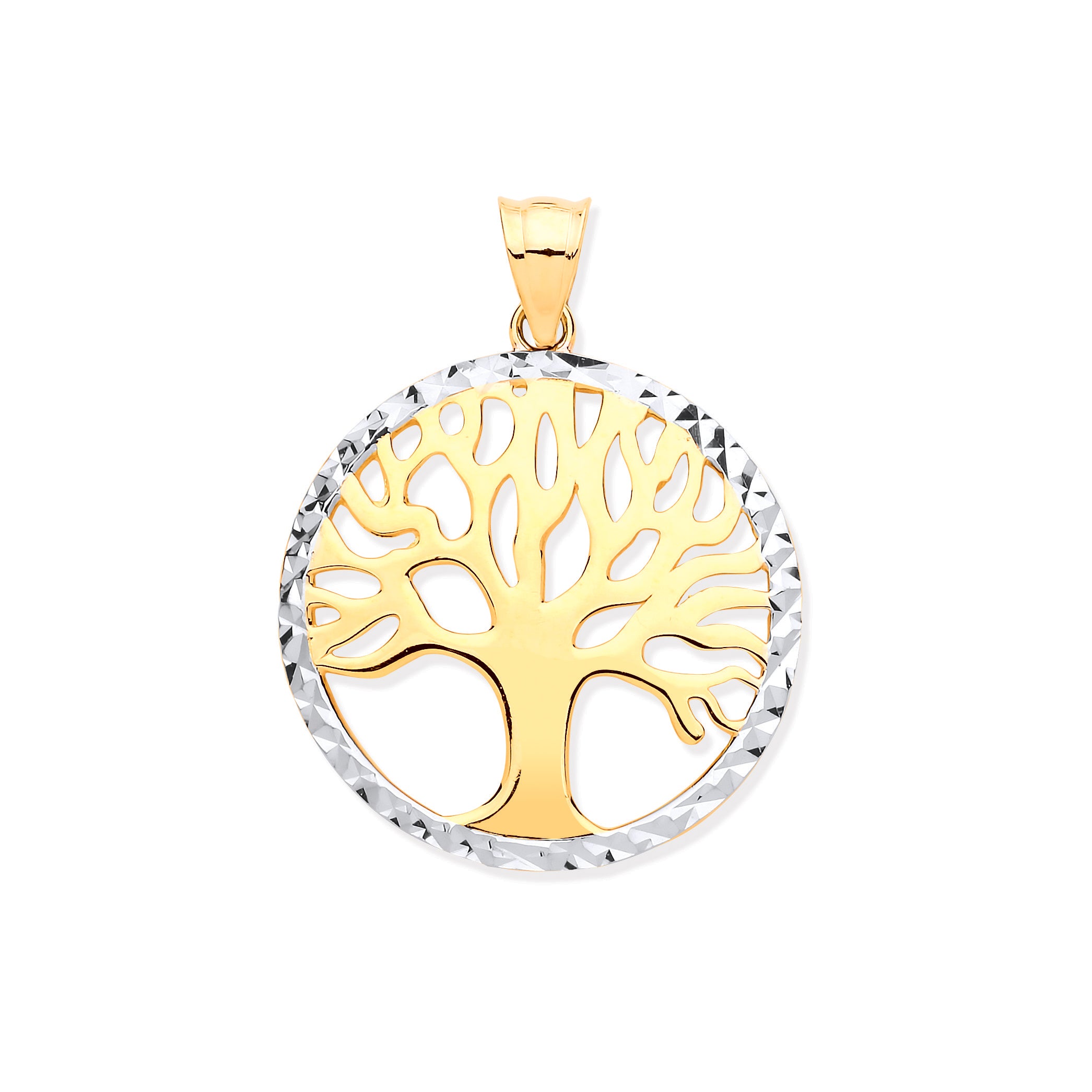 9ct Yellow & White Gold Tree of Life Pendant