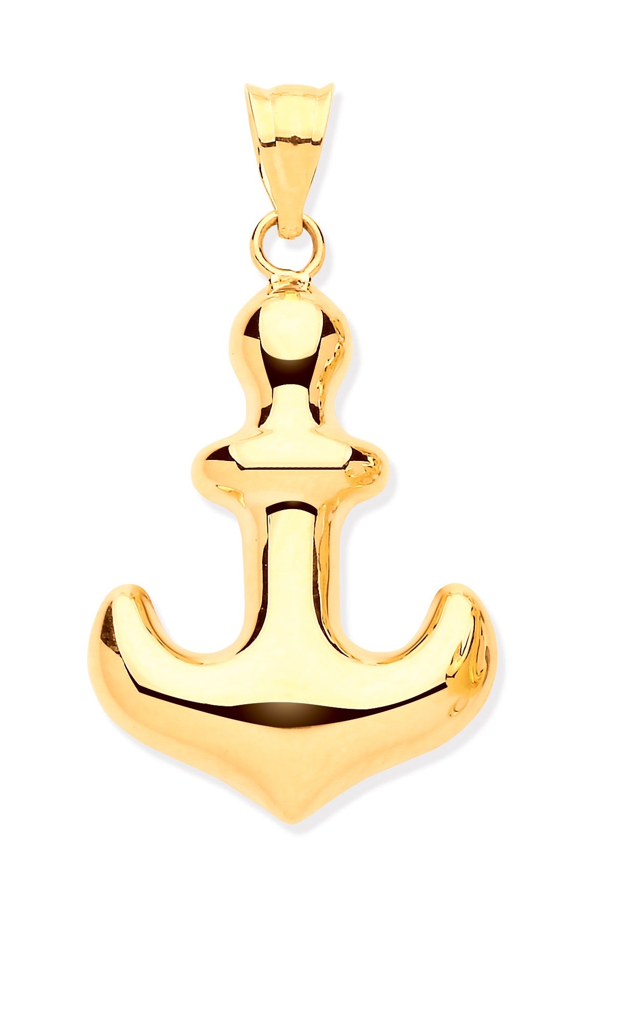 9ct Yellow Gold Hollow Anchor Pendant