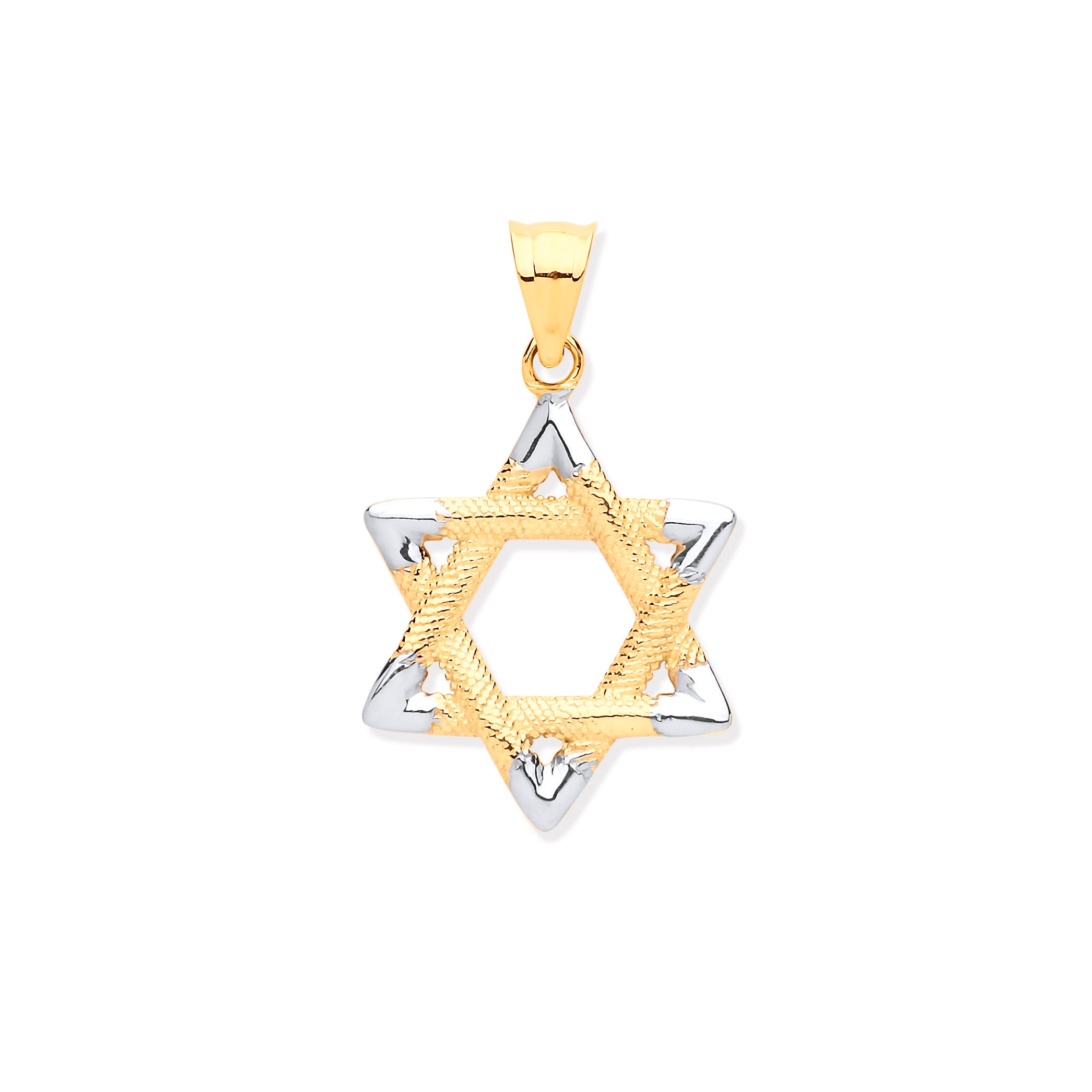 9ct White & Yellow Gold Star of David Pendant