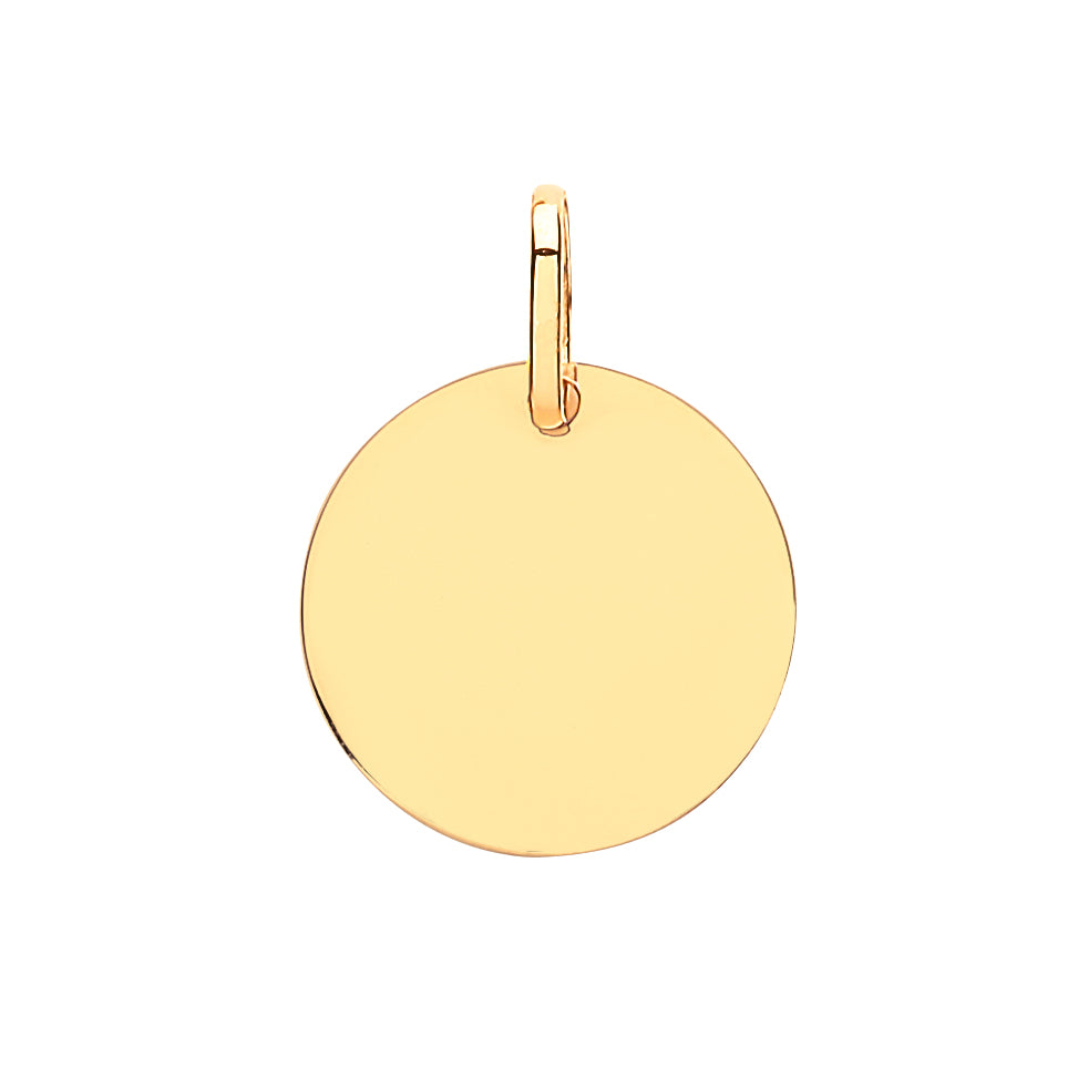 9ct Yellow Gold Plain Round Pendant