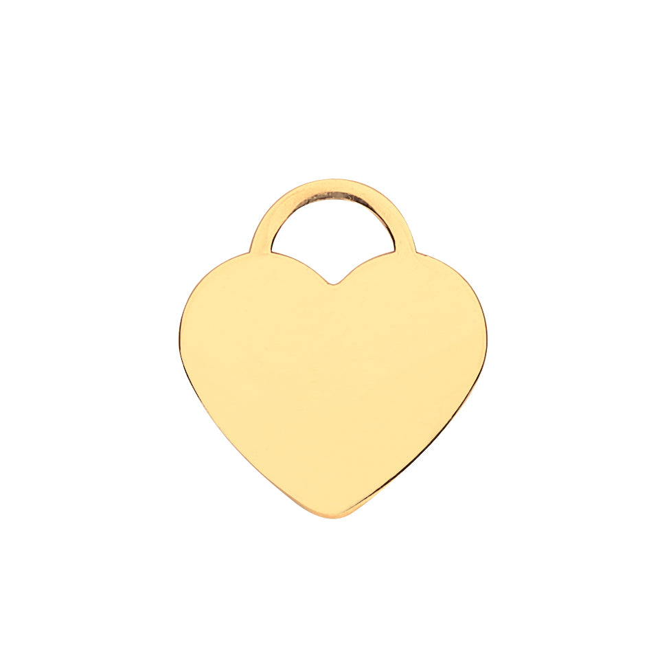 9ct Yellow Gold Plain Heart Pendant