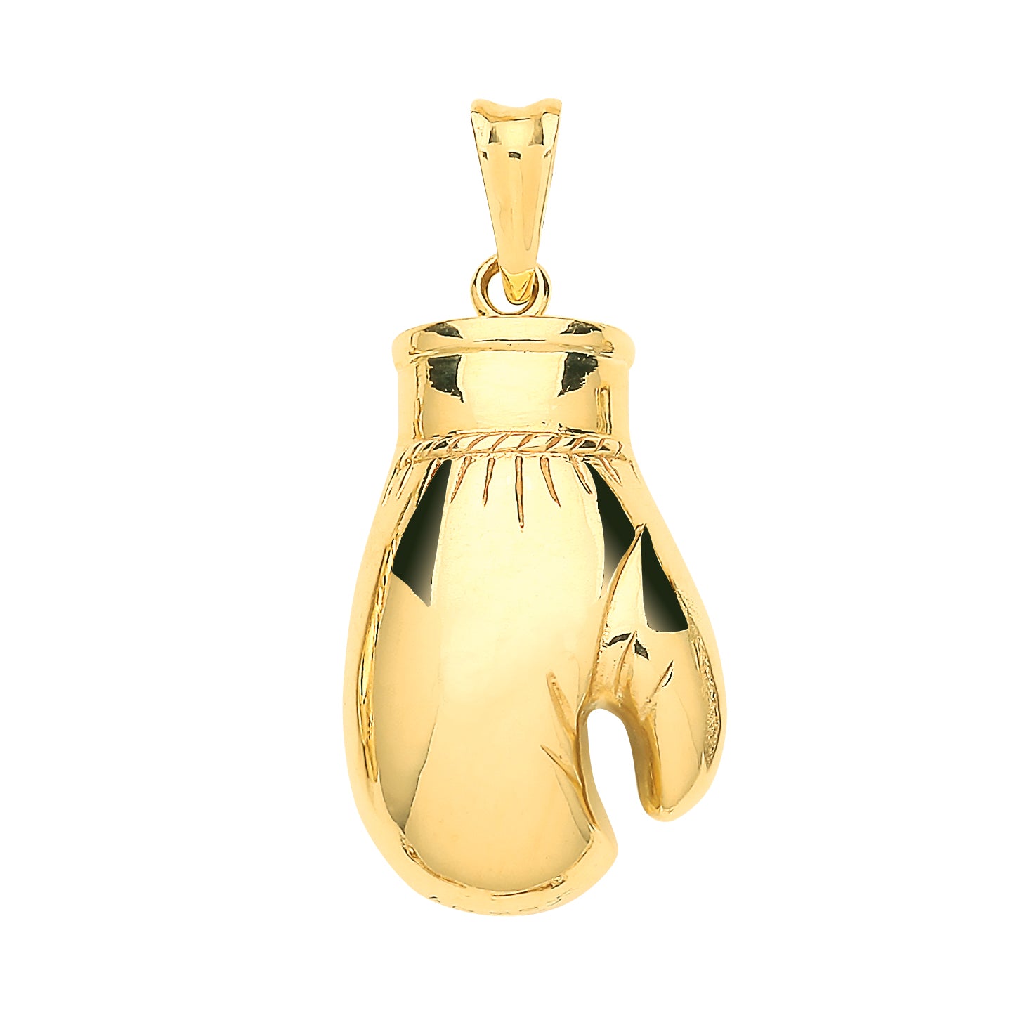 9ct Yellow Gold Hollow, Plain Large Boxing Glove Pendant