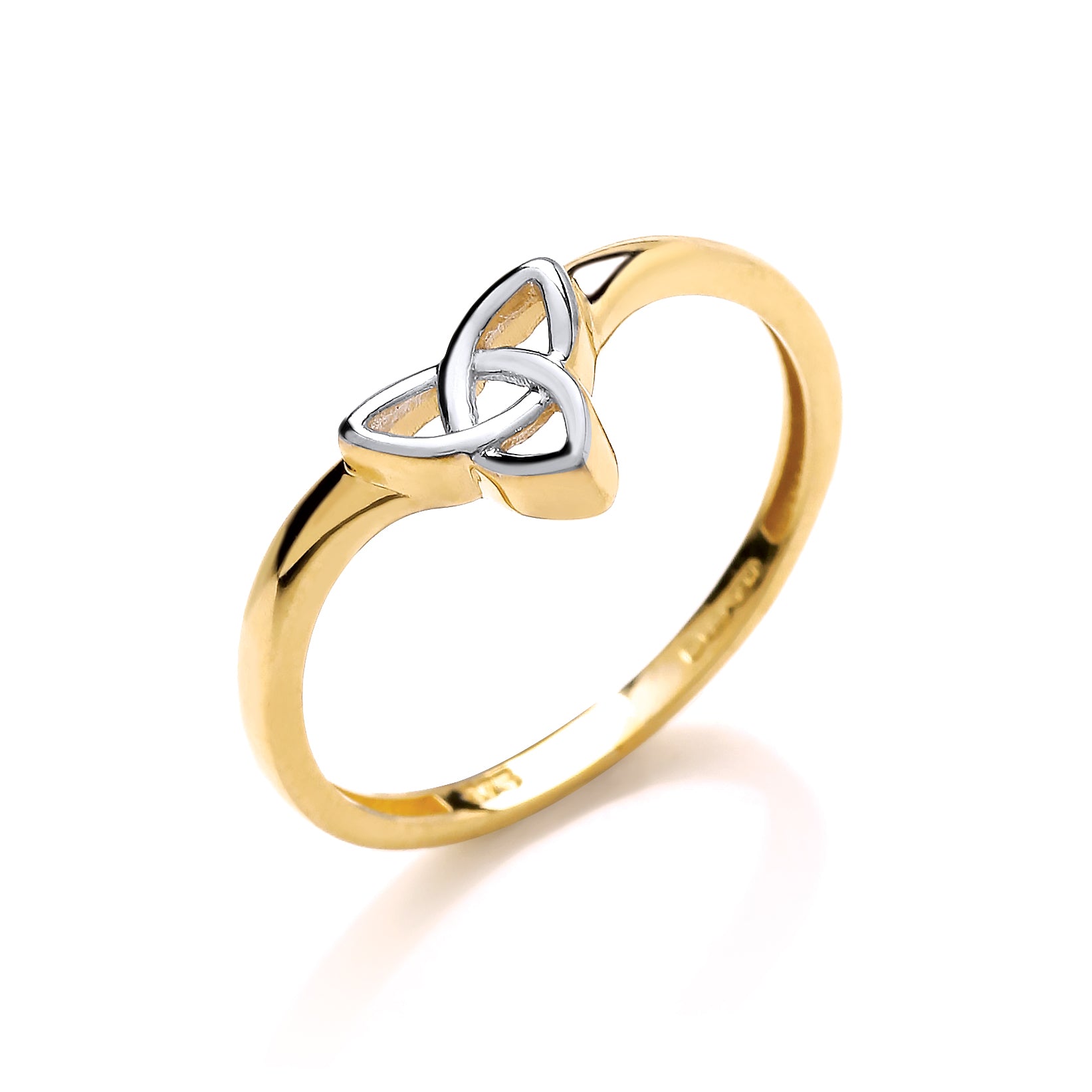 9ct Yellow & White Gold Wishbone Style Celtic Ring