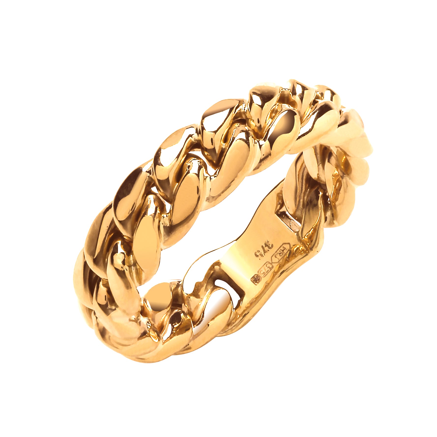 9ct Yellow Gold Curb Link Ring