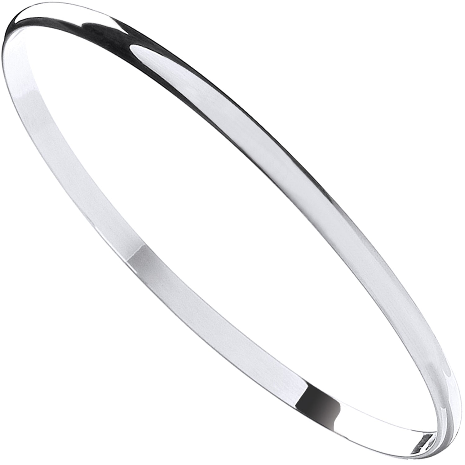 925 Sterling Silver 4mm D - Shaped Slave Bangle