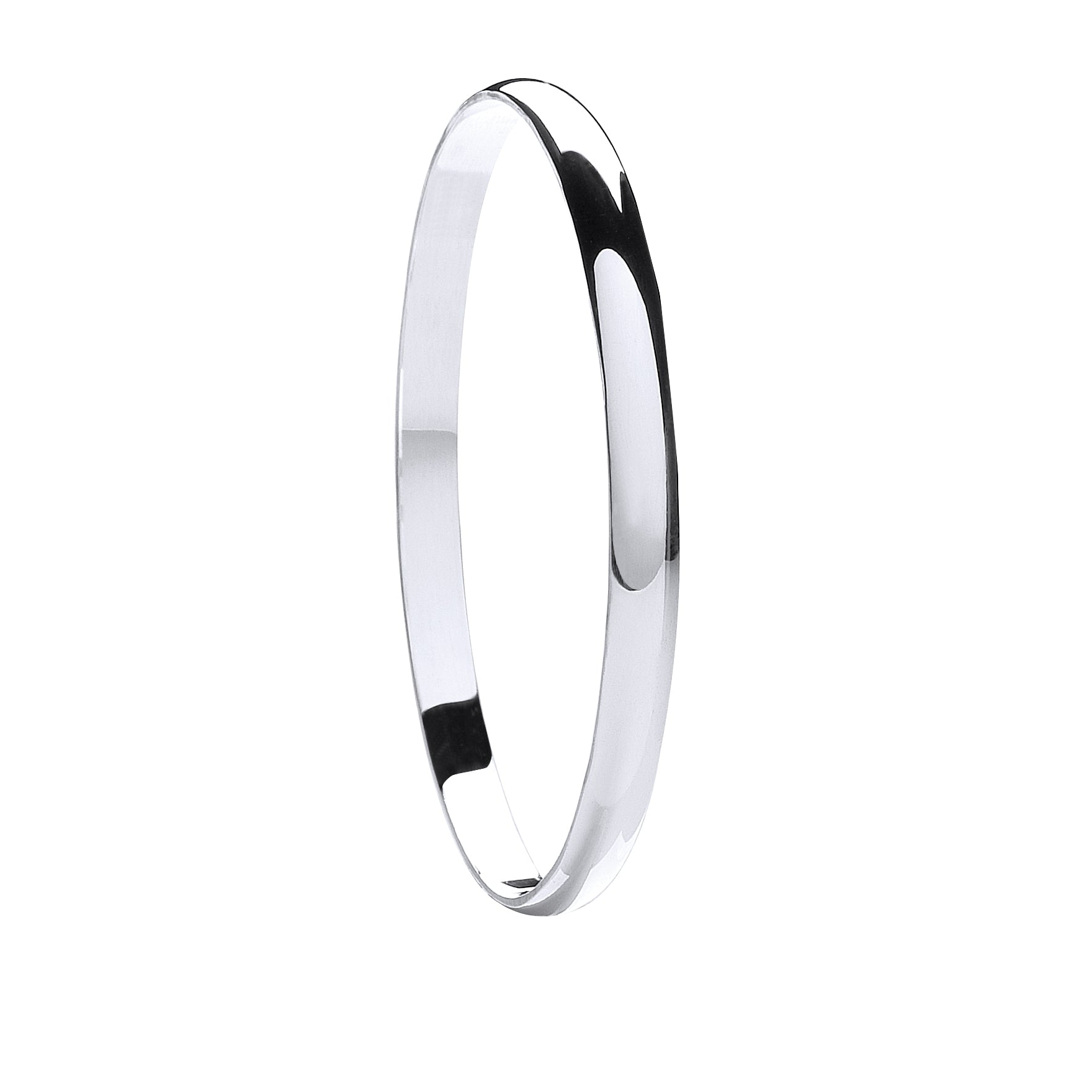 925 Sterling Silver 6mm D - Shaped Slave Bangle