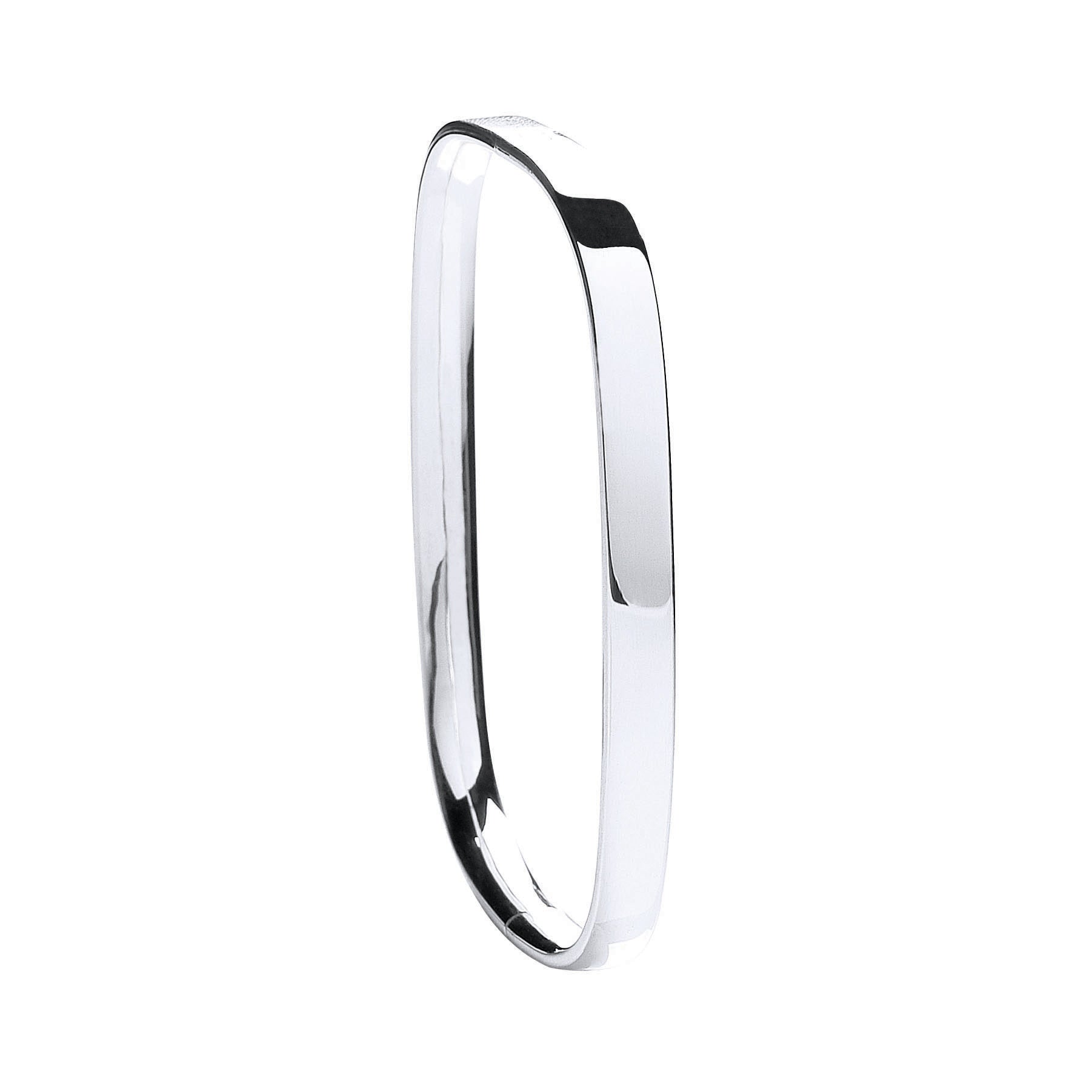 925 Sterling Silver Solid Tv Shaped Bangle