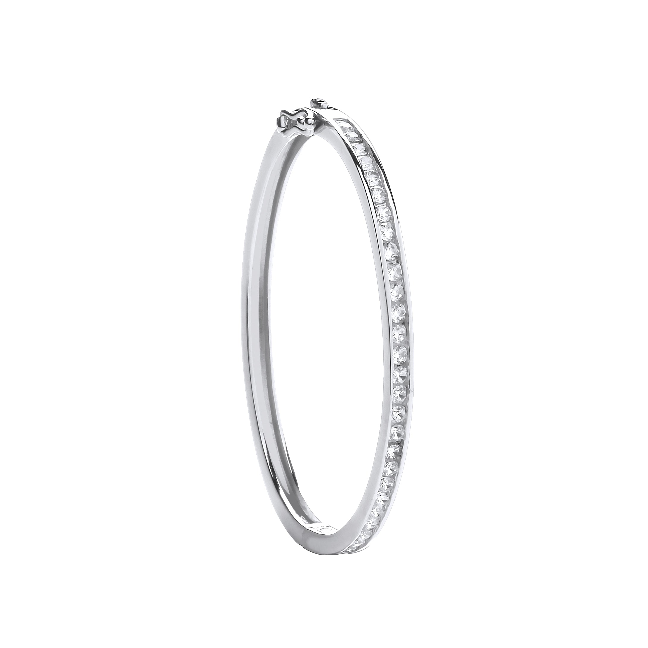 925 Sterling Silver Channel Set CZs Baby Bangle