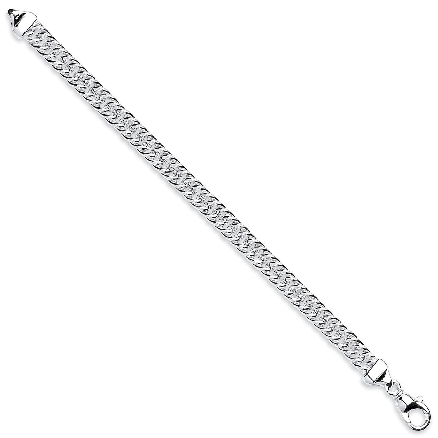 925 Sterling Silver 7" Double Tight Link Curb Bracelet