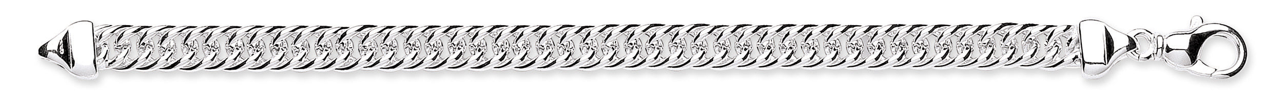 925 Sterling Silver 7" Double Tight Link Curb Bracelet