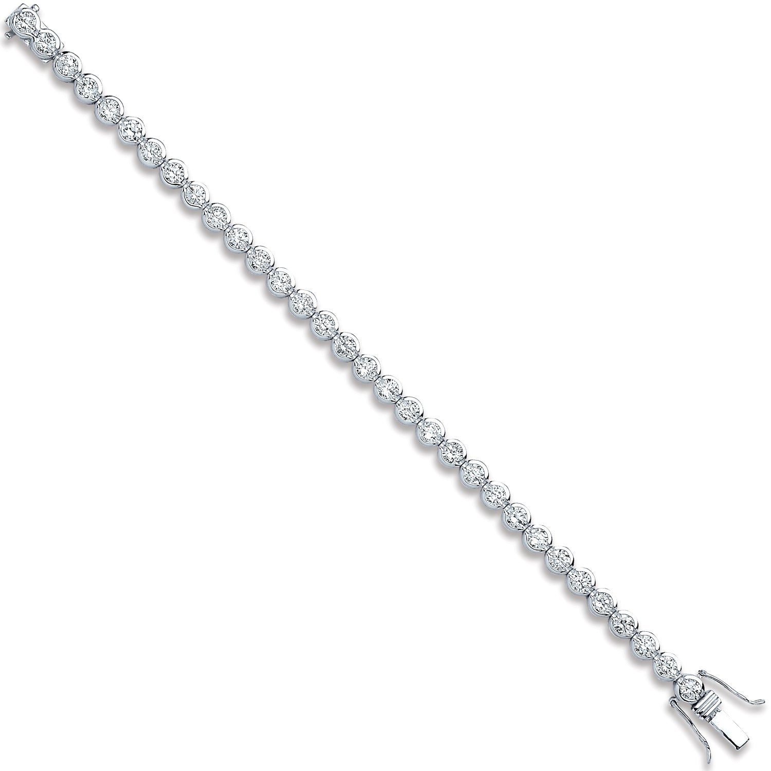 925 Sterling Silver Rubover Cubic Zirconia Tennis Bracelet