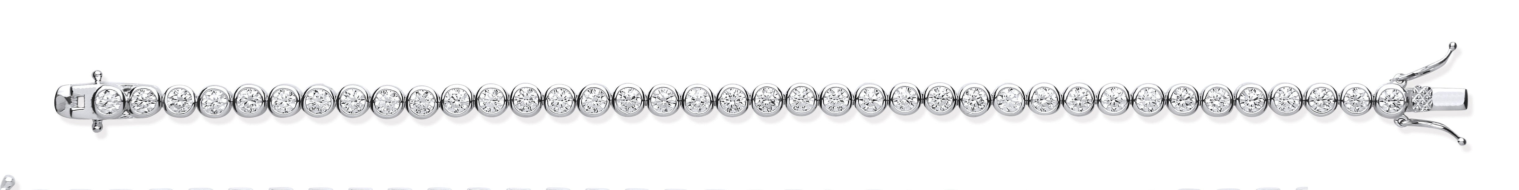 925 Sterling Silver Rubover 3.7mm Cz Tennis Bracelet