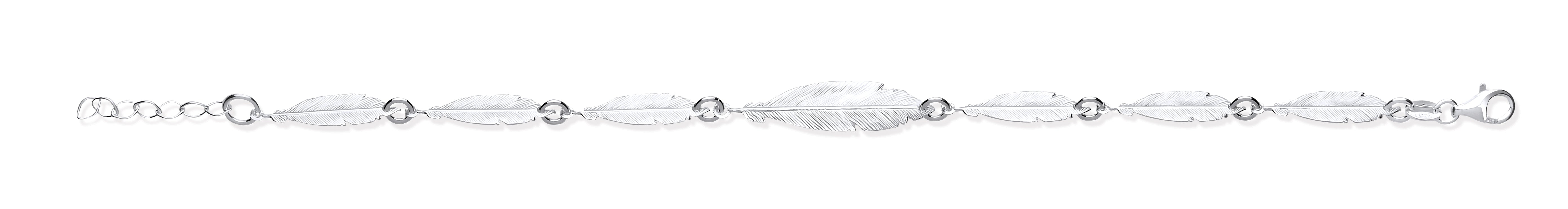 925 Sterling Silver Feather Ladies Bracelet