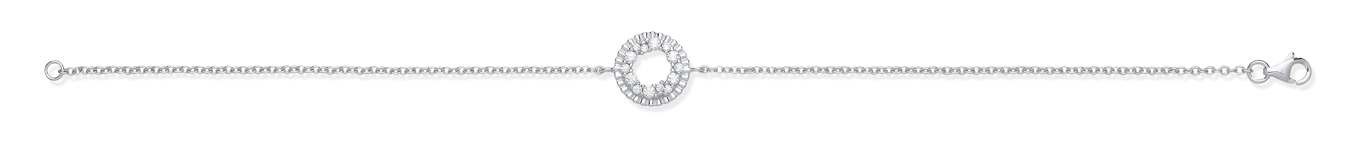 925 Sterling Silver CZ Circle of Life Ladies Bracelet