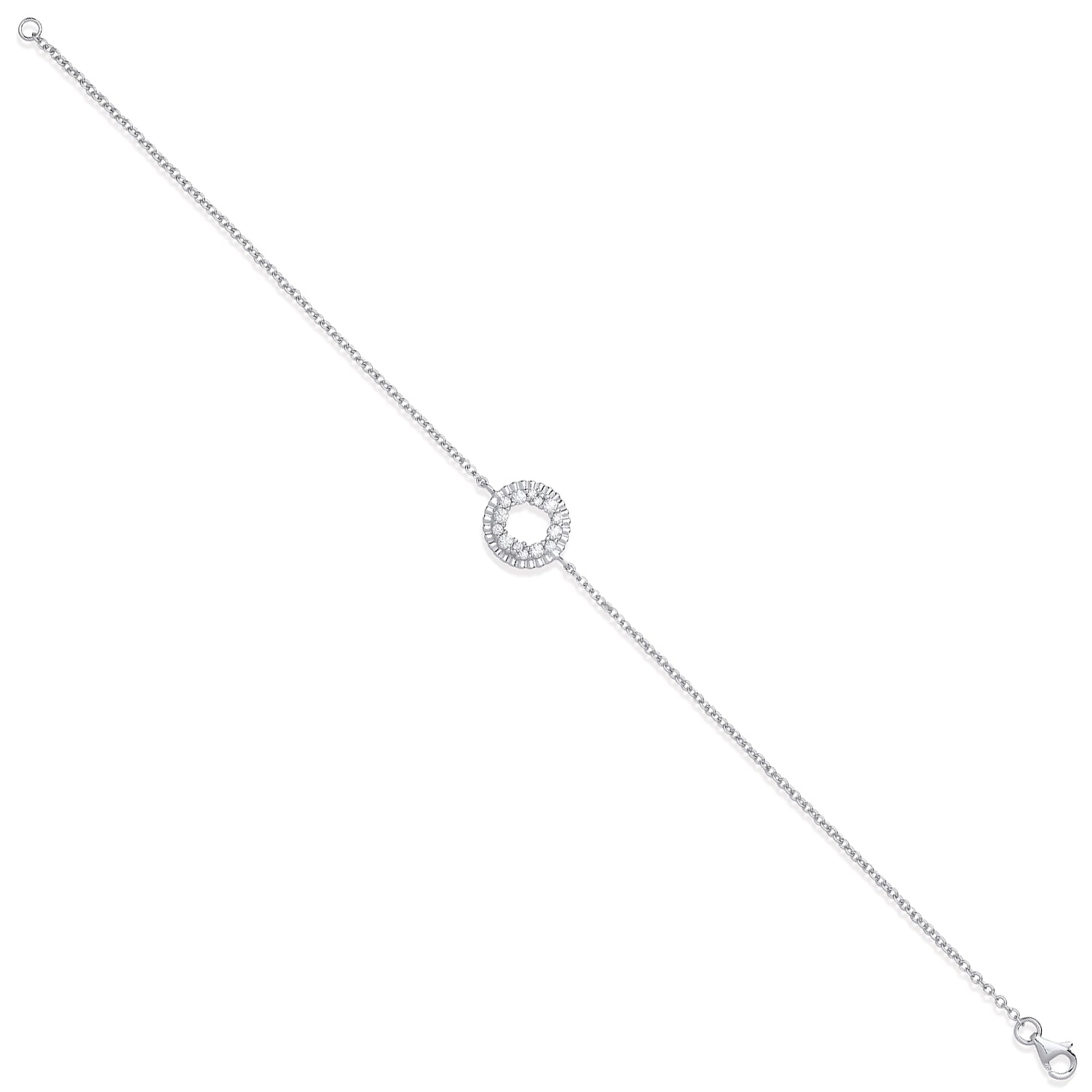 925 Sterling Silver CZ Circle of Life Ladies Bracelet