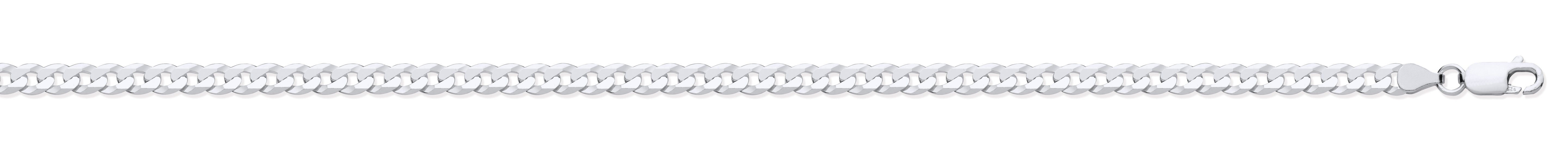 925 Sterling Silver Economy Flat Curb Chain 4mm / Bracelet