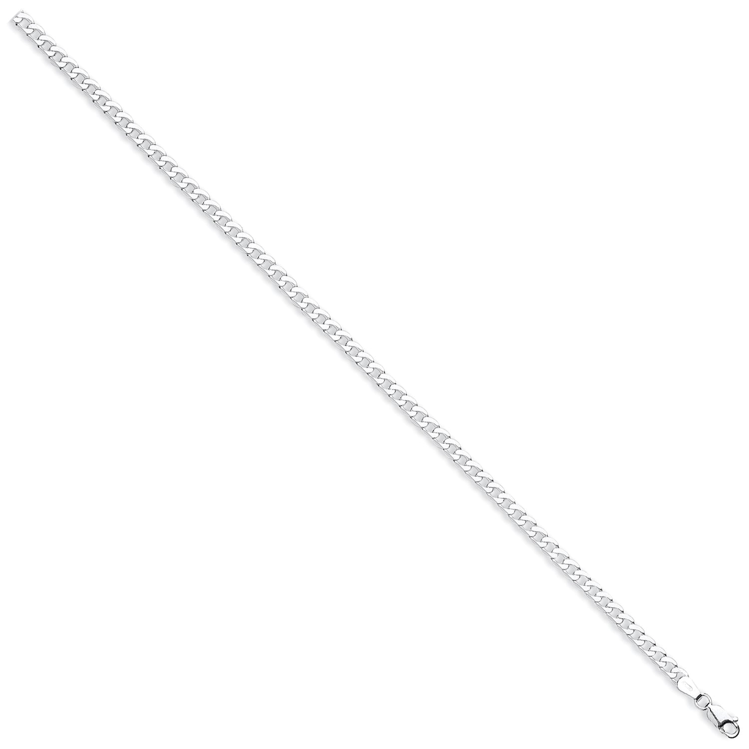 925 Sterling Silver Economy Flat Curb Chain 4mm / Bracelet