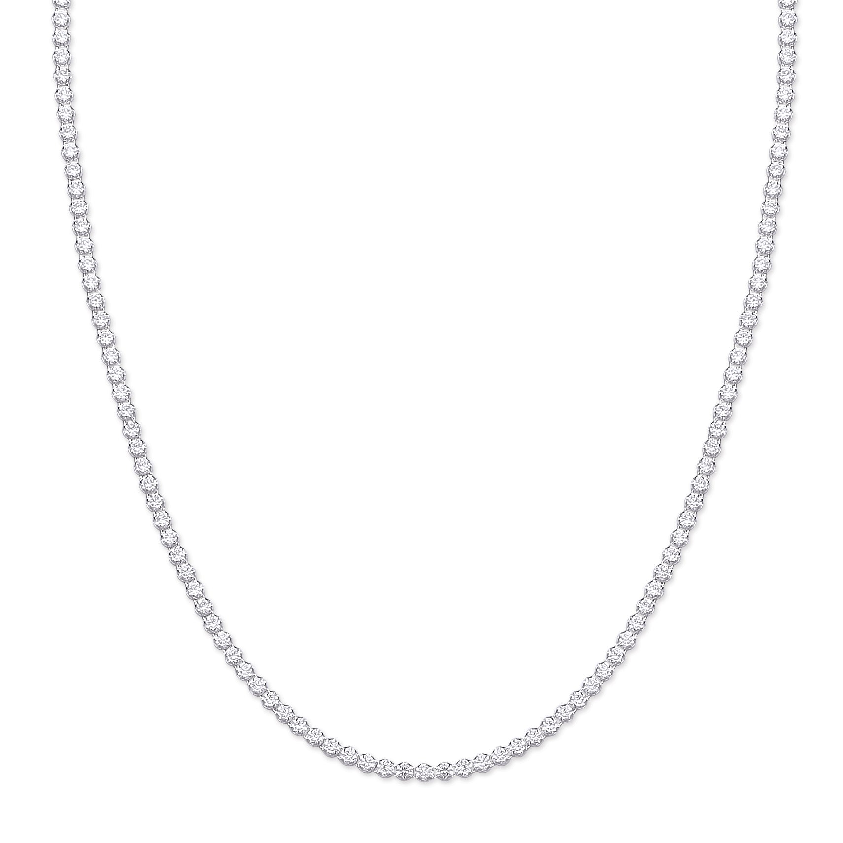 925 Sterling Silver 17" Tennis Cubic Zirconia Chain